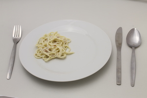 NDNS pasta in a creamy sauce