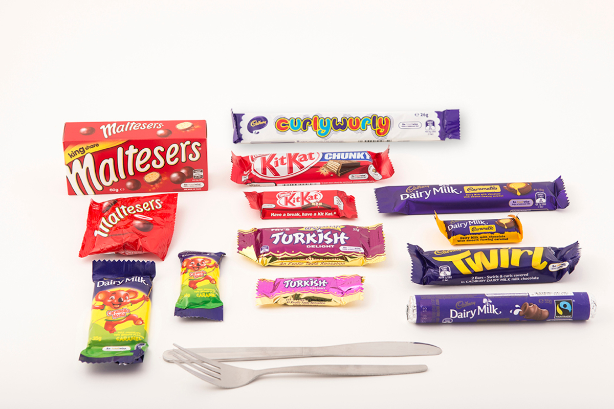 Australian Chocolate Bars (Caramello Koala, DM Caramello, Curly wurly)