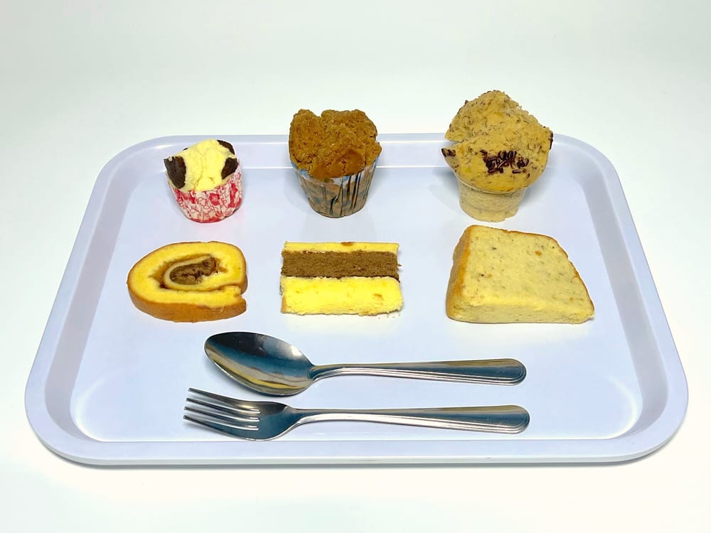 Cup and slice cake
