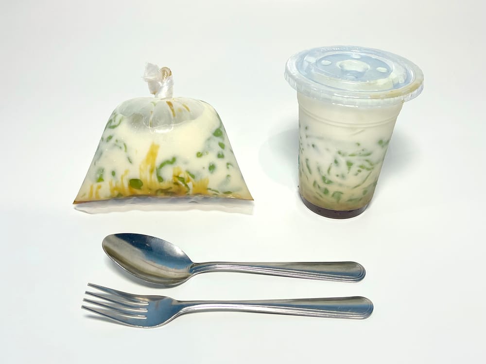 Cendol ice (Rice flour) with coconut milk and brown sugar